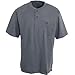 Wrangler Men's Riggs Workwear Short Sleeve Henley Tee, Charcoal Gray, Large