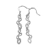 STEELX Stainless Steel Ladies' Steel Circle Drop Earrings. Approx. 2.25 Inches in Length. Brushed Finish.