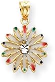 Enamel Daisy Charm, 14K Yellow Gold