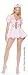 2Pc Sponge Bath Betty Candy Striper Dress W/ Nurse Hat