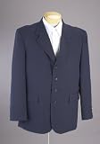 Gianni Vironni Four Button Single Breasted Navy Blue Business Dress Suit
