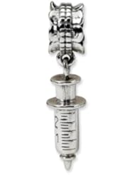 Syringe Charm in Silver for 3mm Charm Bracelets