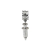 Syringe Charm in Silver for 3mm Charm Bracelets