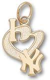 New York Yankees I Heart Ny 3/4 Charm/Pendant -14K/10K, Stainless Steel or Gold Plated