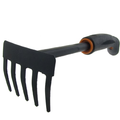 Black Nonslip Handle Steel Garden Handheld Weeding Bow Rake