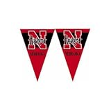 Nebraska Cornhuskers NCAA 25Ft String Of 6 x 9 Party Pennants (Flags)