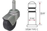 Deluxe Series Chair Caster With Hard Rubber Wheel Stem Type C