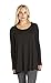 Free to Live Women's 3 Pack: Loose Flare Fit Tunics (Black, Charcoal, Teal),XXL