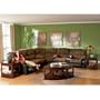 Sofa Set - 3 Piece in Palomino Brown Fabric with Dark Brown - Coaster