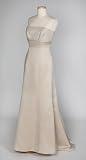 Champagne Satin Wedding Gown with Beaded Bodice