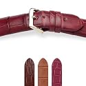 HIRSCH Bionic M, Louisiana Alligator, 19 Brown matt, 20 mm, Gold Buckle