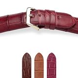 HIRSCH Bionic M, Louisiana Alligator, 19 Brown matt, 18 mm, Gold Buckle