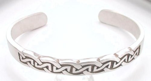 CELTIC KNOT Pattern Druid Irish Silver Tone PEWTER BRACELET