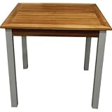 Garden Patio Outdoor Aluminium Teak Square Table pre treated 80x80cm Stylish And Durable Furniture For Your Garden