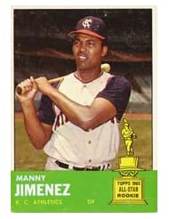 1963 Topps Regular (Baseball) Card# 195 Manny Jimenez of the Kansas City Athletics NrMt Condition