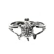 Sterling Silver Ring - Turtle - Face Height: 12mm - Band Width: 3mm - Size: 5-9