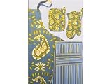 Tululah Designs Priya Paisley Coach Blue and Jewel Gold Paisley Potholder Set Set of 2