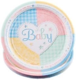 Baby Shower Twinkle Twinkle 7" Plastic Coated Plates (Pack of 16 Plates)