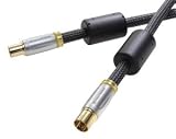 Prowire High-End TV/Radio Antennenkabel (Koax-Stecker - Koax-Kupplung, Schirmungsma&szlig; 120 dB) 3 m