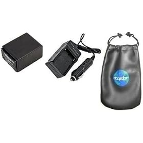 Digital Replacement Battery PLUS Mini Battery Travel Charger for Specific Digital Camera and Camcorder Models / Compatible with SONY NP-FV100, NP-FV30, NP-FV50, NP-FV70 Charges with Intelligent Charge Technology - Includes Car Adapter and Leatherette Camera / Lens Accessories Pouch