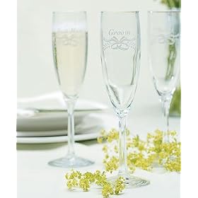 Bulk White Wedding Flute - Best Man Inscription by SHOPZEUS