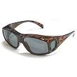Birdz Eyewear Beak 1.1 mm Polarized Sunglasses Brown Tortoise Print Frame (Fits over glasses) 100% UV 400 protection Micro-fiber carry bag included