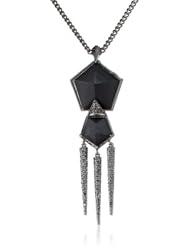 Sam Edelman Spike Drop Faceted Stone Pendant Necklace, 20"