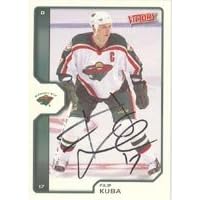 Filip Kuba, Minnesota Wild, 2002 Upper Deck Victory Autographed Card
