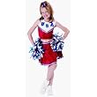CHILD RED Patriotic Cheerleader Outfit in Crushed Velvet Costume