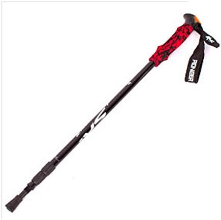 1 Pole of Aerospace Aluminum Alloy Adjustable Telescopic Anti Shock Hiking Walking Stick Pole 26 " To 53 " Nordic Walking Mountaineering - Black
