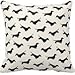 PDTXCLS Yasirona DECORLUTION Dachshund Weiner Dog Pattern in Black Throw Pillow Cover