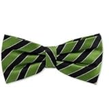 100% Woven Silk Bow Tie, Green & Blue Stripe!