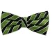 100% Woven Silk Bow Tie, Green & Blue Stripe!