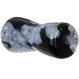 8 Gauge Obsidian Snowflake Natural Stone Saddle Plug