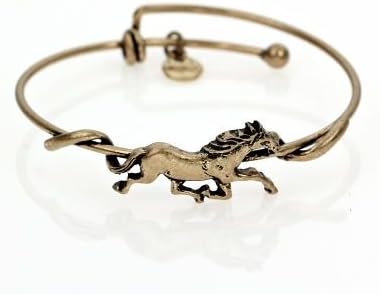 Gold Horse Bangle Bracelet