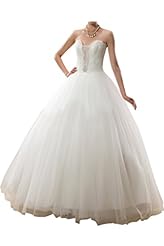 Strapless Natural   Waistline Lace-Up Sequined Satin/Tulle   Ball Gown Wedding Dress 