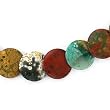 14k Gold & 20mm Ocean Jasper Disc Necklace- 18"
