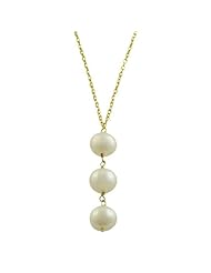 14 Karat Yellow Gold Freshwater Pearl Lariat Necklace (16 Inch)