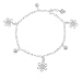 Sterling Silver Large Flower and Jingle Ball Anklet