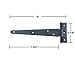T-Strap Door Hinges (4pc) Black Wrought Iron Rustproof RSF Finish Mounting Hardware Included