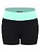 FPT Womens Active Cotton Spandex Foldover Yoga Shorts