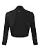 Doublju Womens 3/4 Sleeve Bolero Shrug Open Front Cardigan