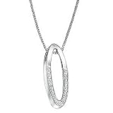 9ct Contemporary Oval Diamond Pendant
