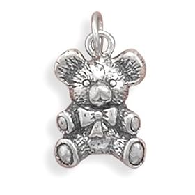 Antique Teddy Bear Charm - Free Shipping