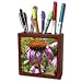 Patricia Sanders Flowers - Purple Coneflower III - Tile Pen Holders-5 inch tile pen holder
