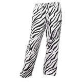 Zebra Stripe Novelty Design Low Cut Tie Cord Flannel Capri Pants Adult Sizes XS to XL