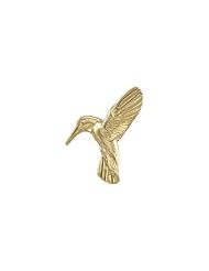14K Yellow Gold - Electroform Hummingbird Brooch
