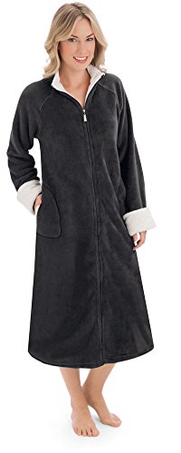 Zip Front Plush Knit Robe