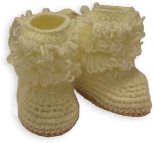 0-6m Infant Girls Handmade Multilayers Ruffle Ivory Booties Baby Shoes