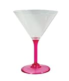Hot Pink Acrylic Martini Glass by Precidio